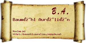Baumöhl Aurélián névjegykártya